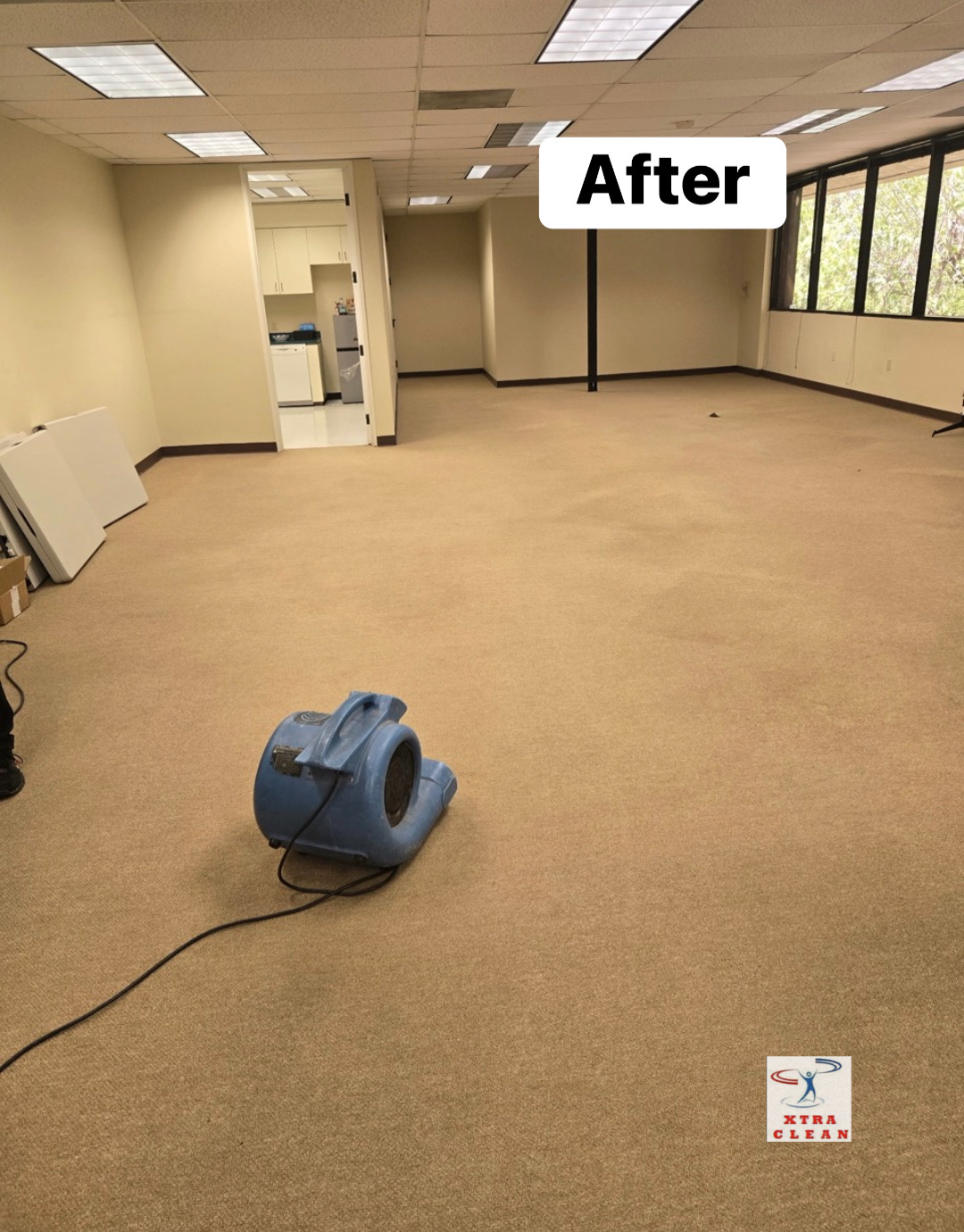 Commercial carpet cleaning Ventura County office - before and after by Xtra Clean