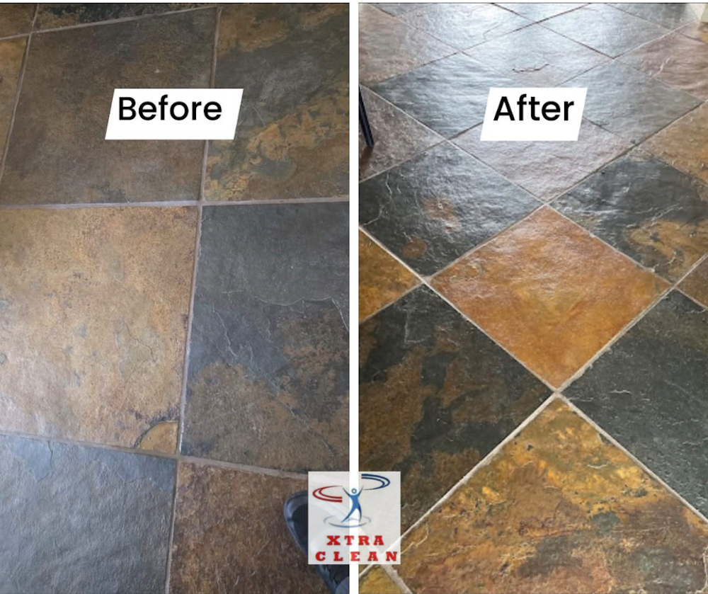 Slate tile cleaning and sealing