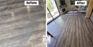 LVP floor deep cleaning results, Oak Forest, Westlake Village